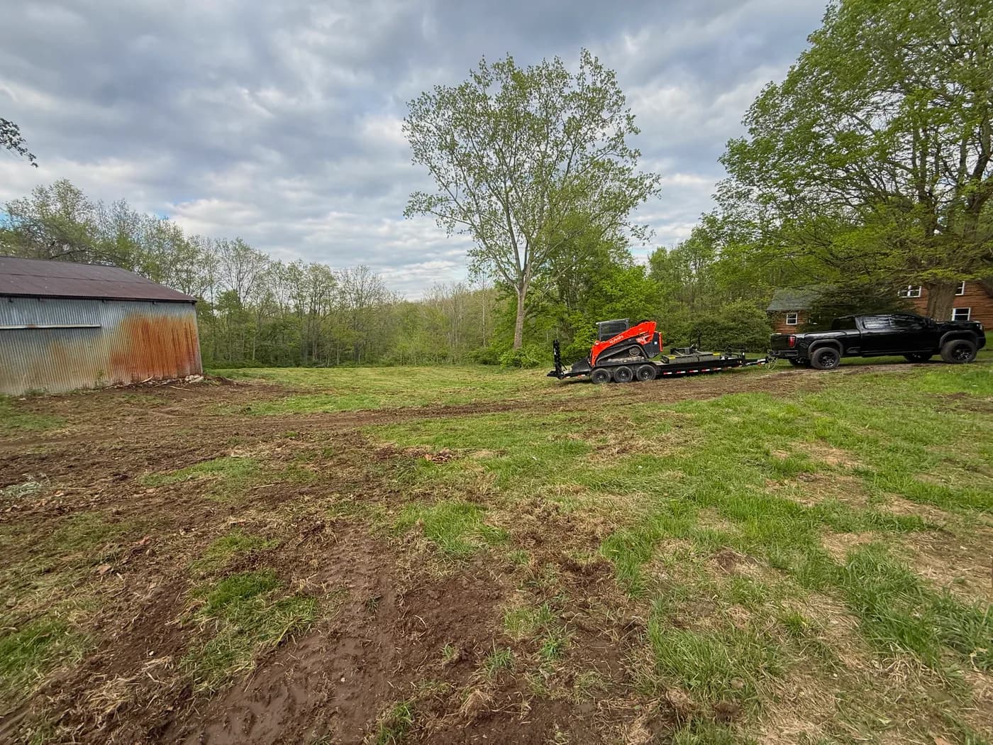 Cleared lot with truck during a dirt-work job